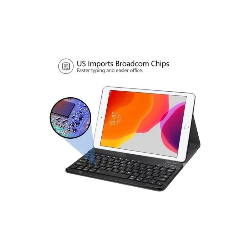 Funda Teclado Ranura Pencil Para iPad 8va Gen 10.2 2020